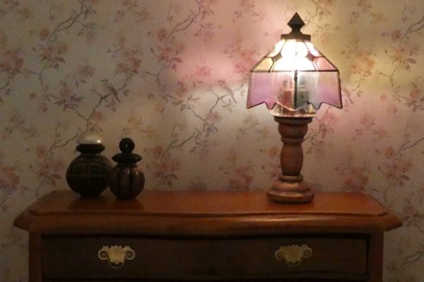 Tiffany miniature lampe med lys
