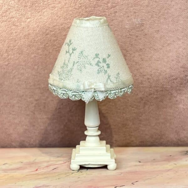 Klassisk miniature lampe i creme og mint