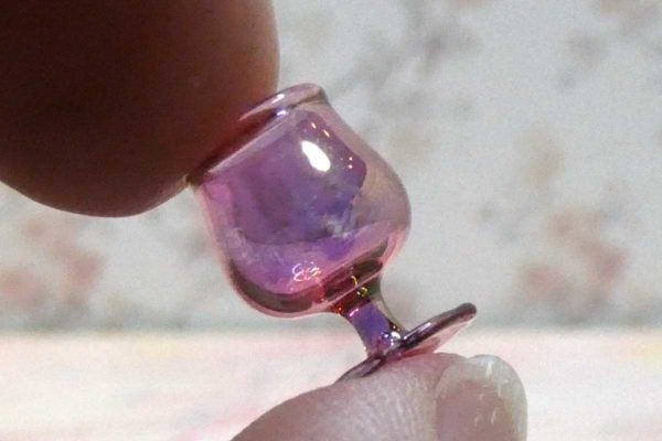 Miniature Brandyglas i Cranberry glass