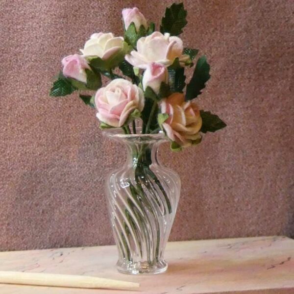 Dukkehus vase m. blomster