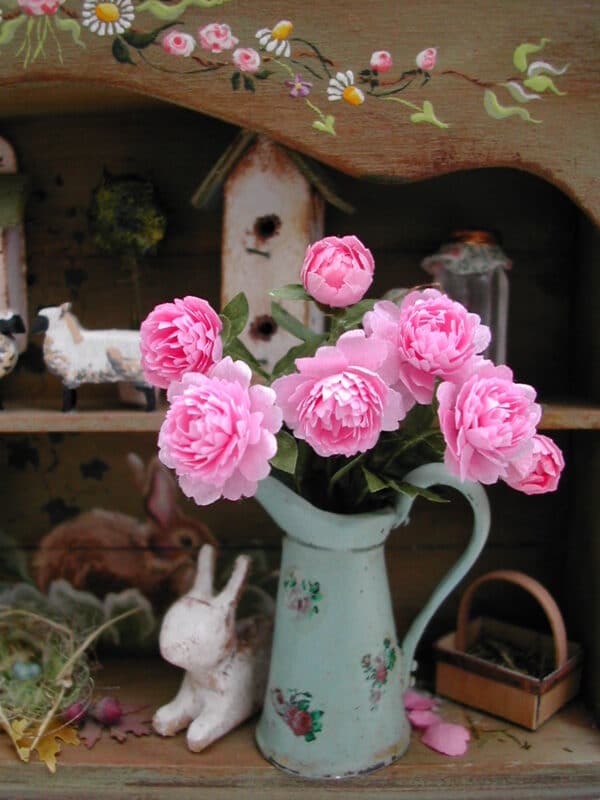 Miniature blomster KIT til Pæoner i lyserød