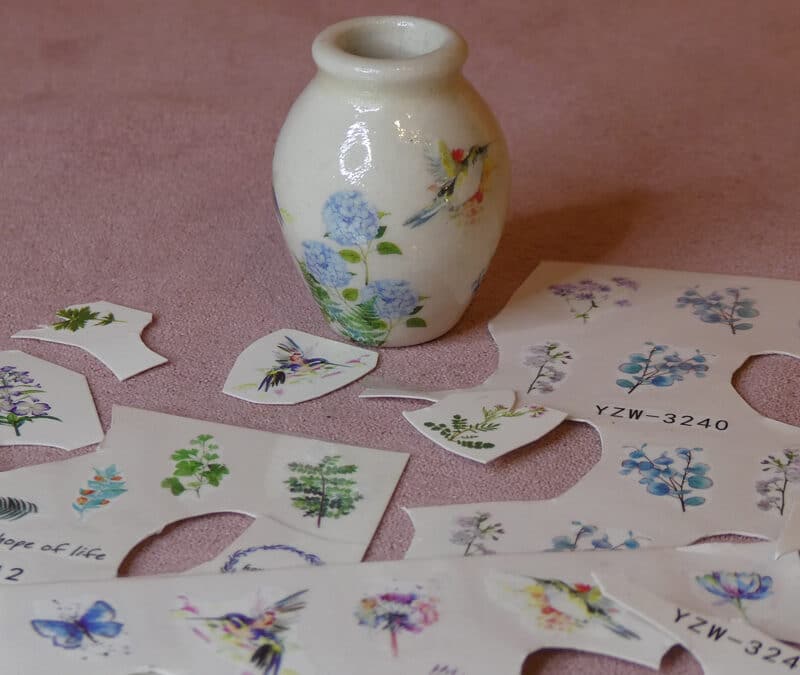 Nailart Warter Decals på miniature porcelæn
