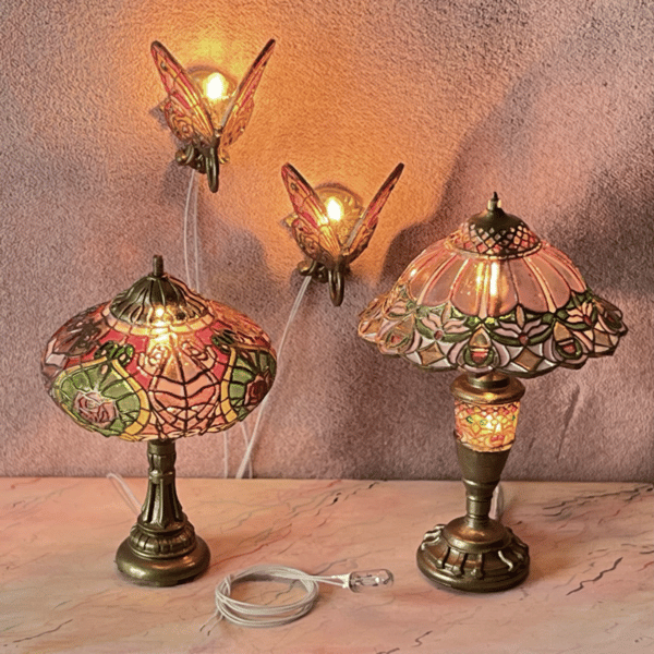 Miniature lamper i tiffany stil