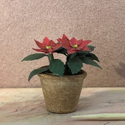 Julestjerne (Euphorbia pulcherrima) til dukkehuset i 1:12