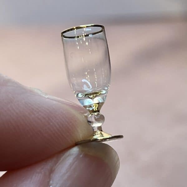 Miniature glas med guldrand