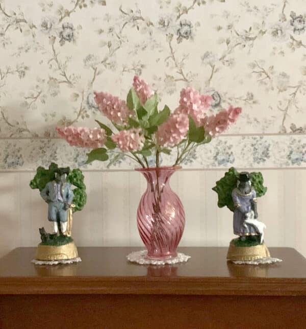 Cranberry vase - miniature glassware