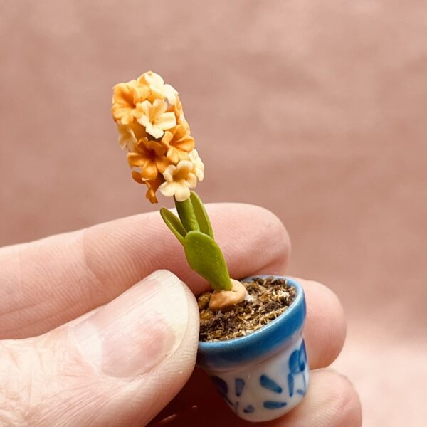 Løgblomst i miniature skala 1:12 - Hyacint i orange