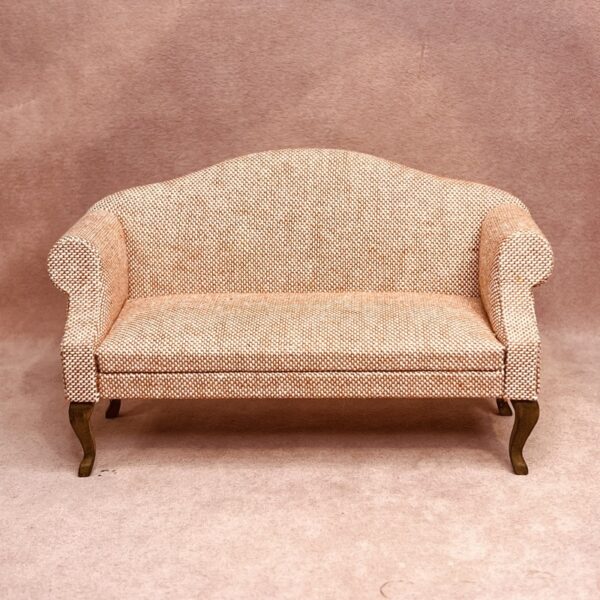 Rosa polstret miniature sofa