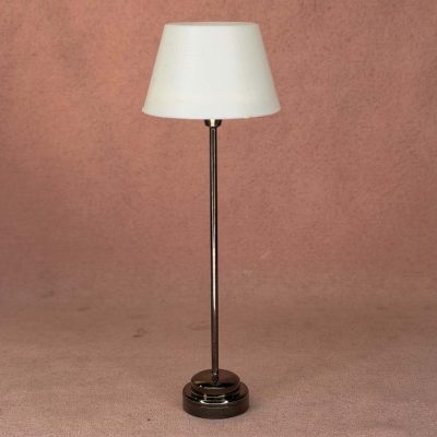 LED standerlampe i "bronze" m. hvid skærm